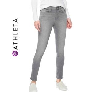 Athleta Sculptek Stretch Skinny Jeans Grey Gray Wash Size 8